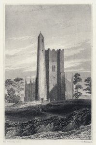 O campanário da Torre Redonda e a Igreja das Espadas (gravura) de George (after) Petrie