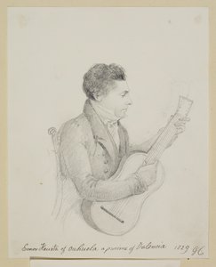 Señor Huerta de Orihuela, Valência, tocando guitarra de George (attr. to) Cumberland