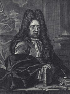 Retrato de George Shelley calígrafo inglês do século XVIII gravado por George Bickham. de George (c.1706–71) Bickham
