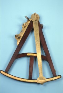 Quadrante Hadley de 18 polegadas ou octante, c.1760 (madeira, latão e vidro)