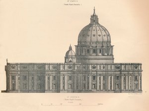 St. Peters - elevação do flanco norte, 1889. de George Aikman