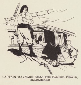 Capitão Maynard mata o famoso pirata Barba Negra