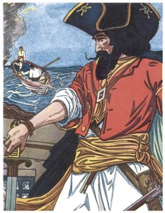 Retrato de um pirata Ilustração de "The boys book of pirates" de George Albert Williams (1875-1932) 1913