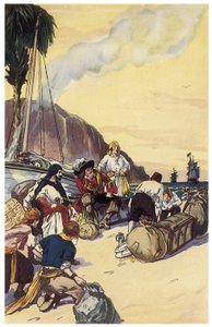 O pirata Henry Morgan compartilha o tesouro da Ilustração de Maracaibo de "The Pirates of Panama or the Buccaneers of America" de George Albert Williams (1875-1932) 1914
