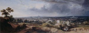 Paris, vista das alturas de Montmartre, 1822.