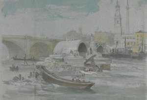A Demolição da Velha Ponte de Londres de George Arnald