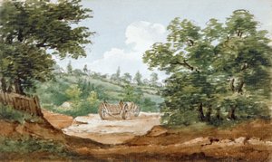 Vista das escavações de Highgate Tunnel, Londres, 1812 de George Arnald