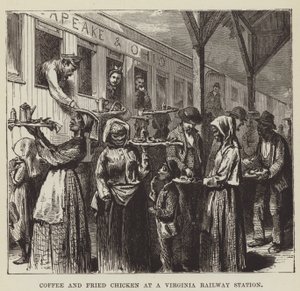 Café e frango frito em uma estação de trem de Virgínia de George Augustus Sala