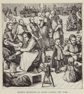 Emigrantes mórmons em Castle Garden, Nova York de George Augustus Sala