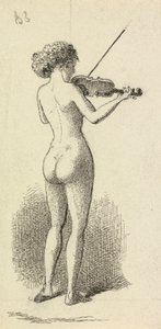 Mulher Nua a tocar Violino
