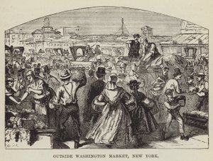 Fora do mercado de Washington, Nova York de George Augustus Sala