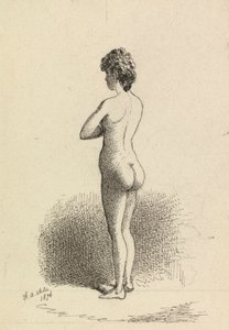 Mulher nua em pé