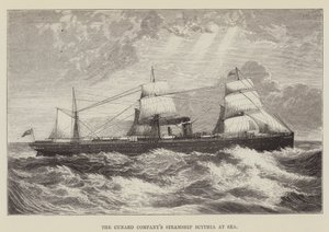 O Cunard Companys navio a vapor Scythia no mar de George Augustus Sala