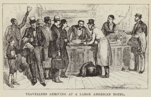 Viajantes que chegam em um grande hotel americano de George Augustus Sala