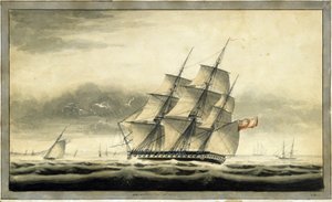 Navio de transporte de tropas HMS "Akbar" (1806), 10 de agosto de George Back