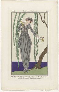 Journal des Dames et des Modes, Costumes Parisiens, 1913, nº 91: Vestido em tafetá (...) de George Barbier