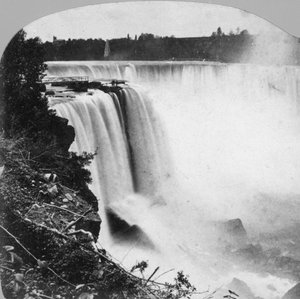 Horseshoe Falls como visto da ilha da cabra, Niagara Falls, início do século XX.