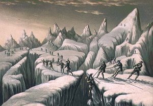 O Glaciar du Tacconnay (imprimir) de George Baxter