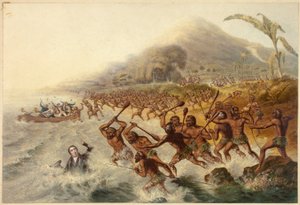 O Massacre do Missionário Lamentado o Rev. J. Williams e o Sr. Harris de George Baxter