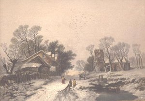 Inverno (impressão) (ver também 144946) de George Baxter