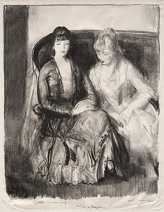 A Emma e a Marjorie num sofá