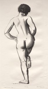 Estudo de nu: Rapariga em pé num só pé de George Bellows