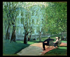 Summer Day, Boston Public Garden, c.1923 (óleo sobre tela) de George Benjamin Luks