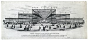 Vista do interior do edifício em Hyde Park para a Exposição de 1851. Como finalmente aprovado pelos Comissários de Sua Majestade de George Berger