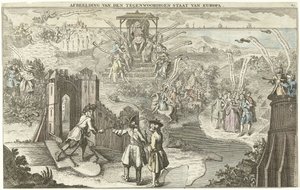 O estado atual da Europa, 1742 Imagem do estado atual da Europa (título no objeto) de George Bickham (II)