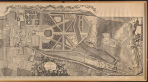 Um levantamento topográfico da Paróquia de Kensington com planos e elevações do Palácio Real e Jardins, Hyde Park e Knightsbridge