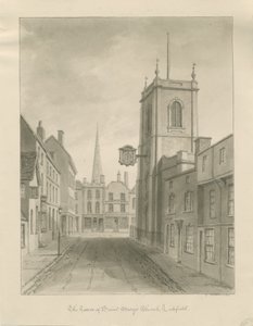 Lichfield - Igreja de Santa Maria: desenho em sépia