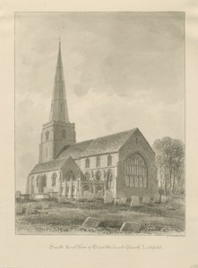 Lichfield - Igreja de São Miguel: desenho em sépia