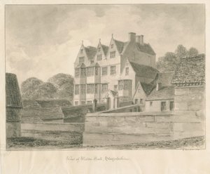Weston-on-Trent - Hall: desenho em sépia, 1841