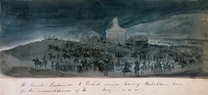 Os exércitos francês, da Sardenha e da Turquia deixando as linhas de Balaklava para um reconhecimento, 1854 por volta de