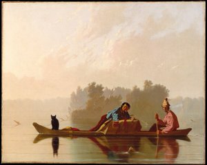 Comerciantes de peles a descer o Missouri de George Caleb Bingham