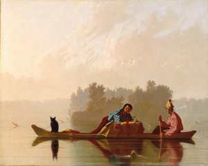 Comerciantes de peles descendentes do Missouri, 1845.