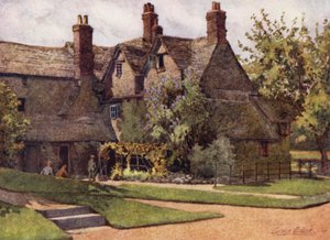 Oxford: The Cottages, Trinity College (cor litho)