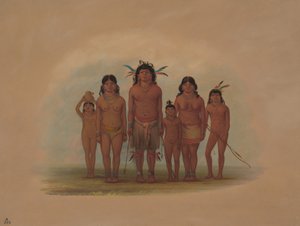 Uma Família Indiana Connibo, 18541869. de George Catlin