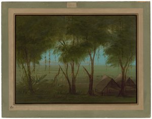 Uma aldeia connibo de George Catlin