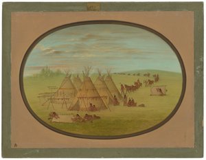 Uma pequena vila Sioux de George Catlin