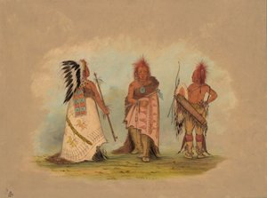 Um chefe Pawnee com dois guerreiros, 18611869. de George Catlin