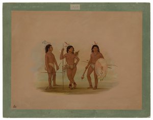 Um chefe Puelchee e dois jovens guerreiros de George Catlin