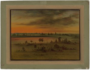 Um partido de guerra Sioux de George Catlin