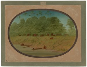 Uma pequena aldeia - Índios Payaguas de George Catlin