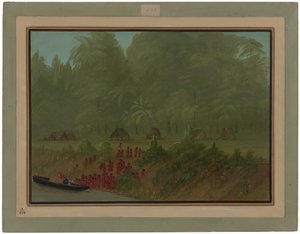 Uma aldeia yahua de George Catlin