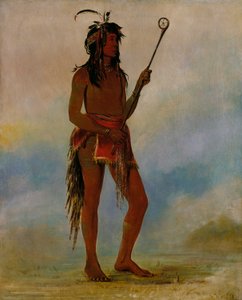 Ah-nó-je-nahge, Aquele que fica dos dois lados, um distinto jogador de bola de George Catlin