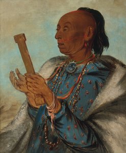 Ah-tón-we-tuck, Cock Turkey, Repeating His Prayer, 1830. de George Catlin