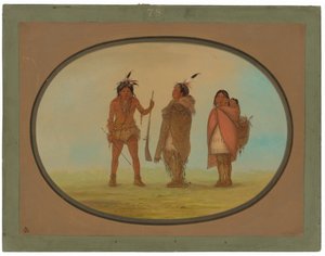O chefe Arapaho, a sua mulher e um guerreiro de George Catlin