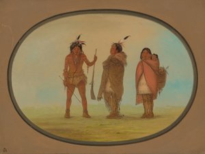 Chefe Arapaho, sua esposa e um guerreiro, 18611869. de George Catlin