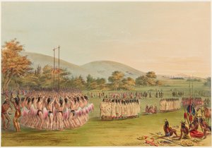 Dança do jogo da bola de George Catlin